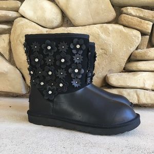Black floral Ugg boots